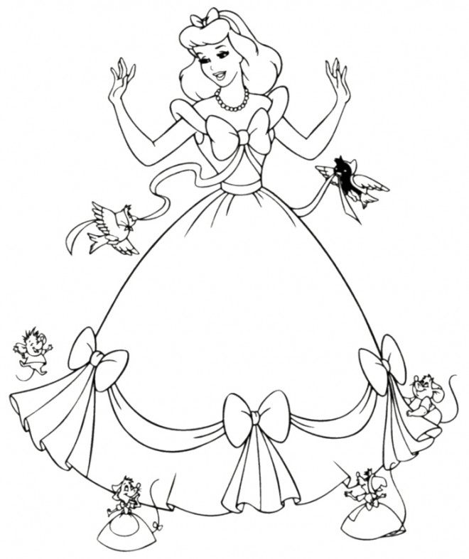 Coloriage Princesse Cendrillon Magique Dessin Gratuit À Imprimer pour Dessin A Colorier Facile Princesse