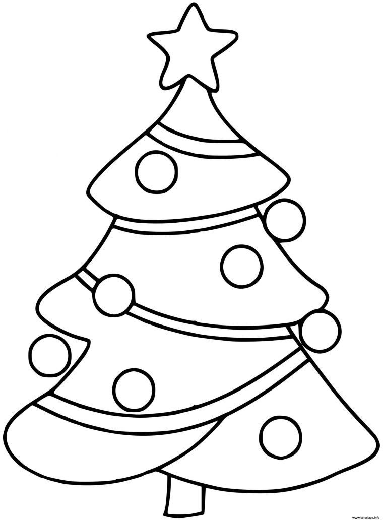 Coloriage Sapin De Noel Simple Et Facile Pour Maternelle Dessin Noel pour Dessin A Colorier Facile A Imprimer