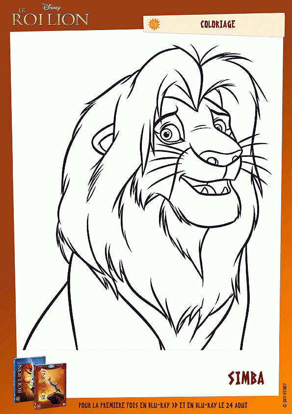 Coloriage Simba Le Nouveau Roi De La Jungle à Dessin A Colorier Facile Roi Lion