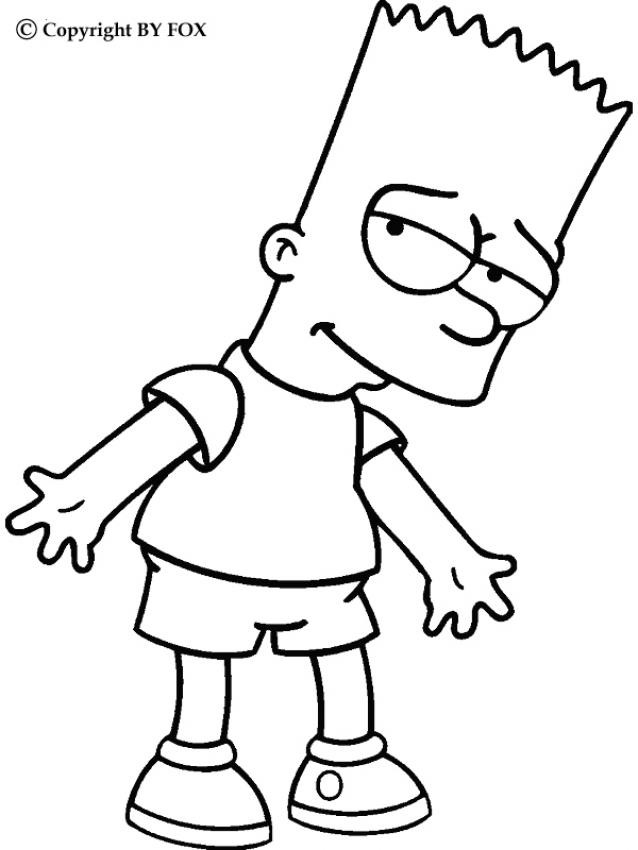 Coloriage Simpson Bart À Colorier Dessin Gratuit À Imprimer avec Dessin A Colorier Et Imprimer Simpsons