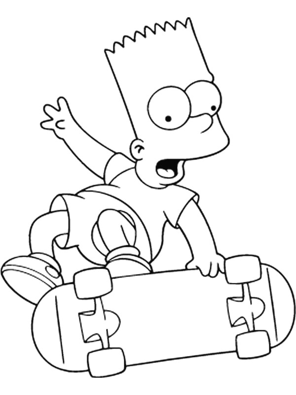 Coloriage Simpson Bart Skate Dessin Gratuit À Imprimer intérieur Dessin A Colorier Et Imprimer Simpsons