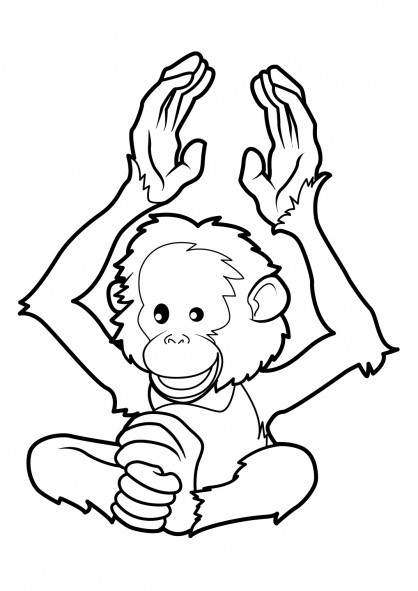 Coloriage Singe Animal En Ligne Dessin Gratuit À Imprimer à Dessin A Colorier Facile Singe