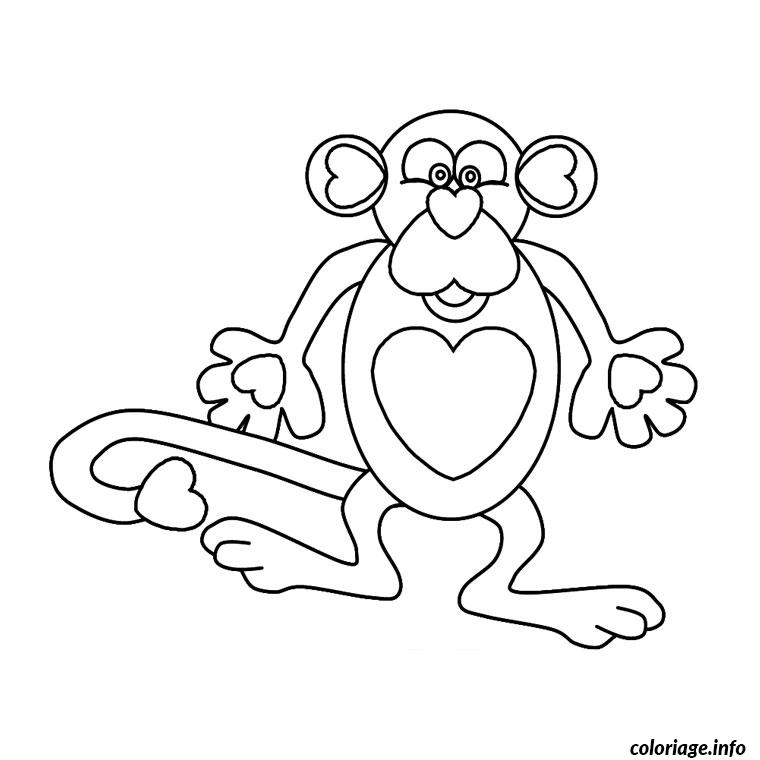 Coloriage Singe Rigolo Dessin Animaux À Imprimer serapportantà Dessin A Colorier Facile Singe