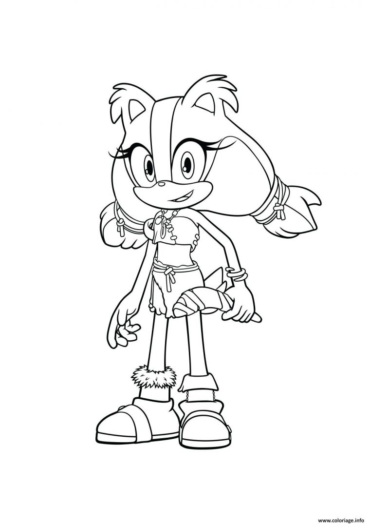 Coloriage Sonic Sticks Dessin Sonic À Imprimer concernant Dessin A Colorier Facile Sonic