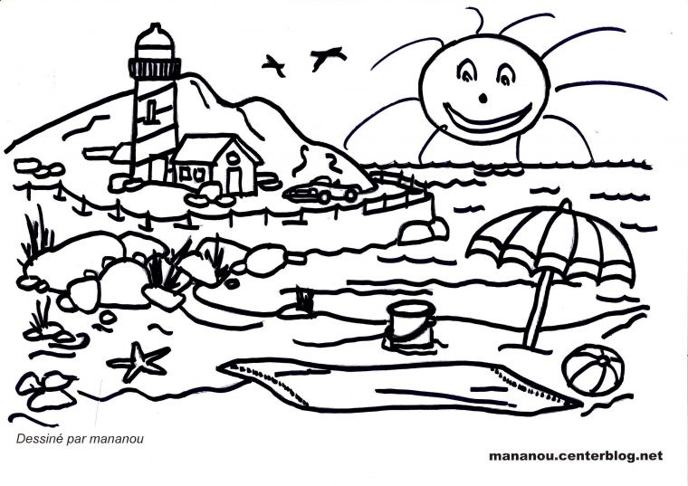 Coloriage Sur La Nature tout Dessin A Colorier Facile Sur La Plage