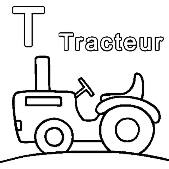 Coloriage T Comme Tracteur En Ligne Gratuit À Imprimer serapportantà Dessin A Colorier Facile Tracteur