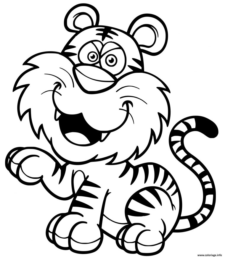 Coloriage Tigre Dessin Anime Souriant Dessin Tigre À Imprimer encequiconcerne Dessin A Colorier Tigre Gratuit A Imprimer