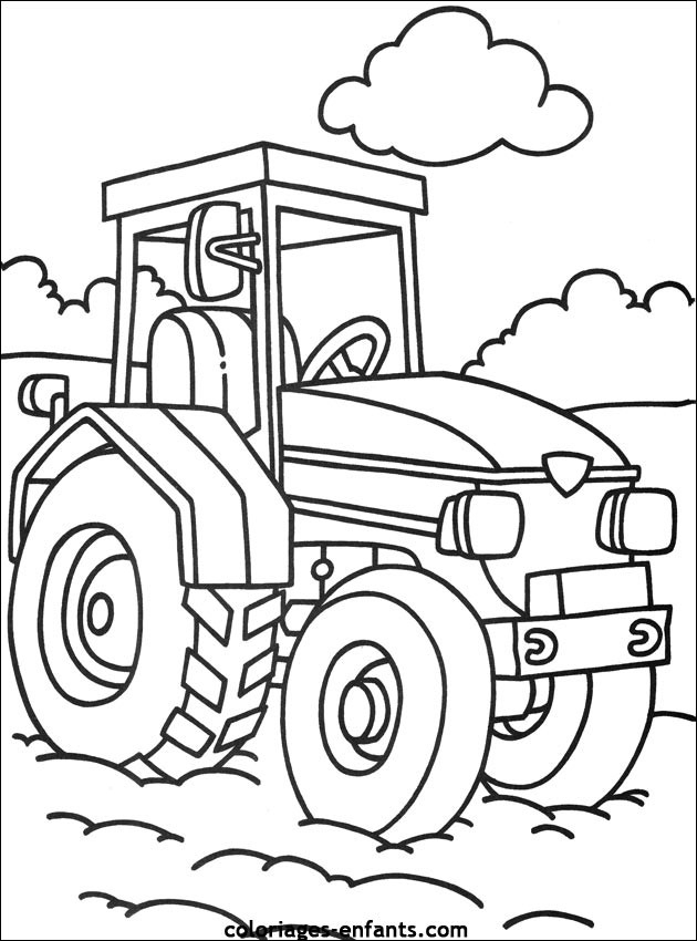 Coloriage Tracteur En Couleur Dessin Gratuit À Imprimer intérieur Dessin De Tracteur A Colorier Et A Imprimer