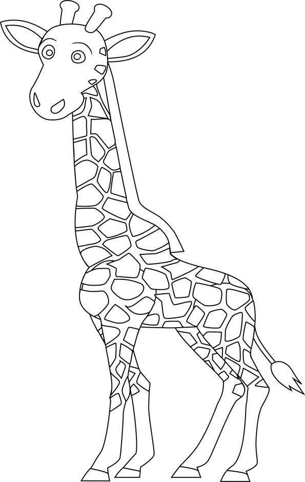 Coloriage Une Girafe Facile À Colorier Dessin Gratuit À Imprimer à Coloriage Animaux Gratuit Maternelle
