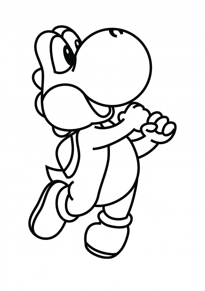 Coloriage Yoshi Facile Dessin Gratuit À Imprimer concernant Tete De Luigi Dessin