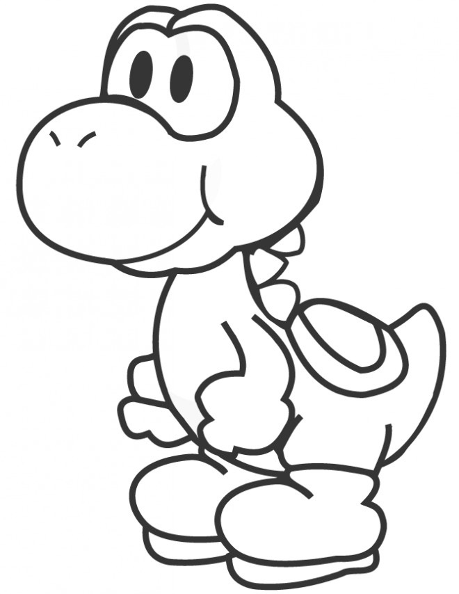 Coloriage Yoshi serapportantà Dessin Yoshi