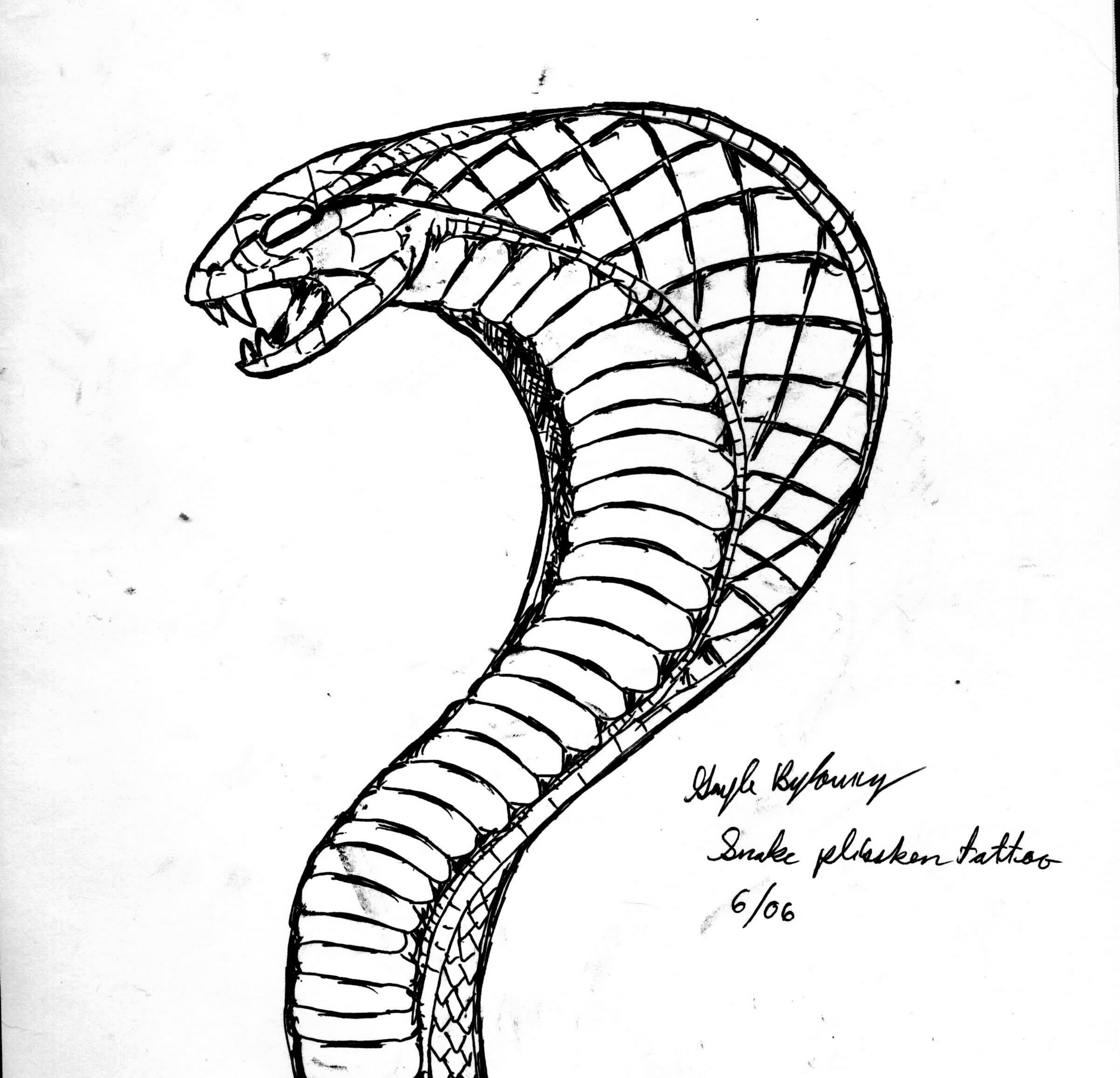 Поэтапный рисунок кобры