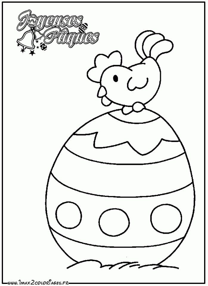 Coloriages De Pâques – Coloriage Une Poule Sur Un Oeuf De Pâques concernant Dessin De Poule De Pa¢Ques