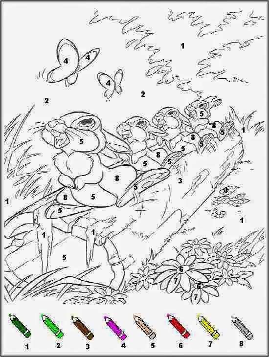 Coloriages Magiques De Bambi Et Quatre Lapins | Coloriage Magique Cp tout Coloriage Magique Disney À Imprimer