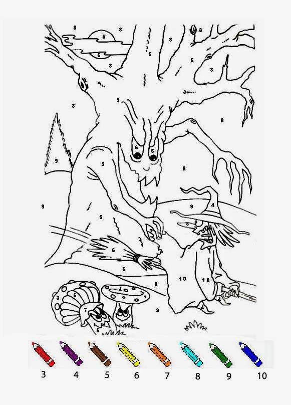 Coloriages Magiques Personnages Halloween | Coloriage Magique Cp intérieur Coloriage Magique C Ou Ç