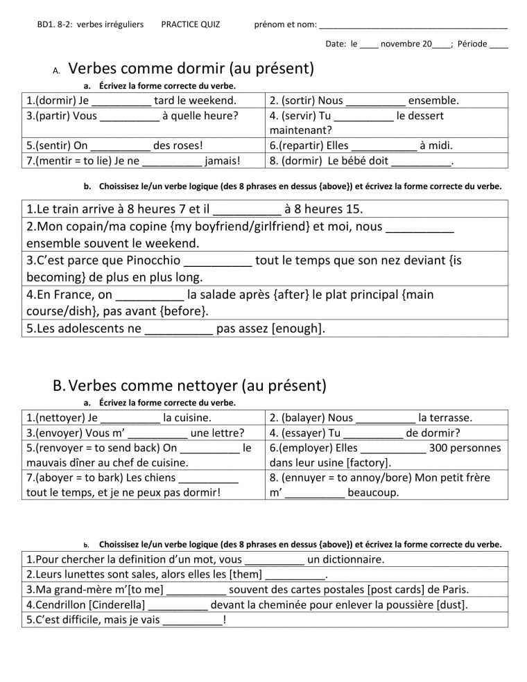 Computador Portátil Ananiver Em Caso Verbe Servir Present – Cross-Flow dedans Pracsent De L&#039;Indicatif Verb Dormir