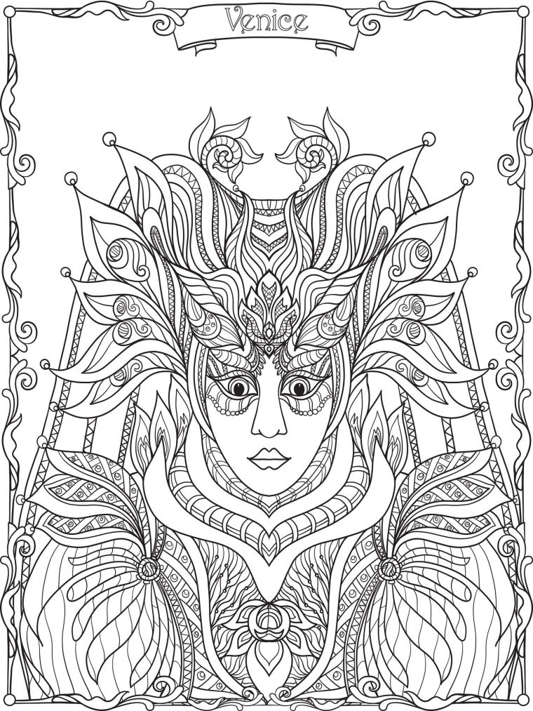 Costume Et Masque Du Carnaval De Venise – Carnaval – Coloriages serapportantà Jeux De Coloriage De Mandala Pour Adulte