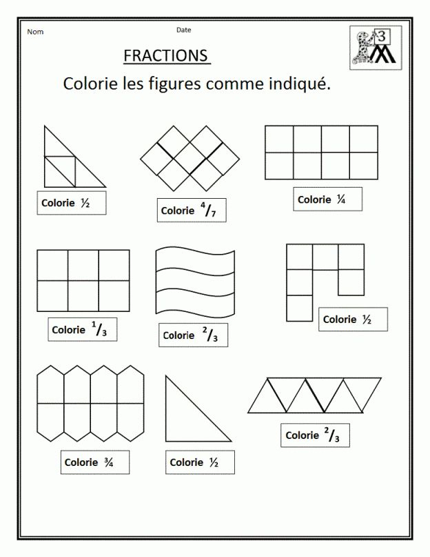 Découvrir Les Fractions En Cm1 : Un Pack De Fiches | Fractions, Cm1 intérieur Coloriage Magique Fractions 6Ème