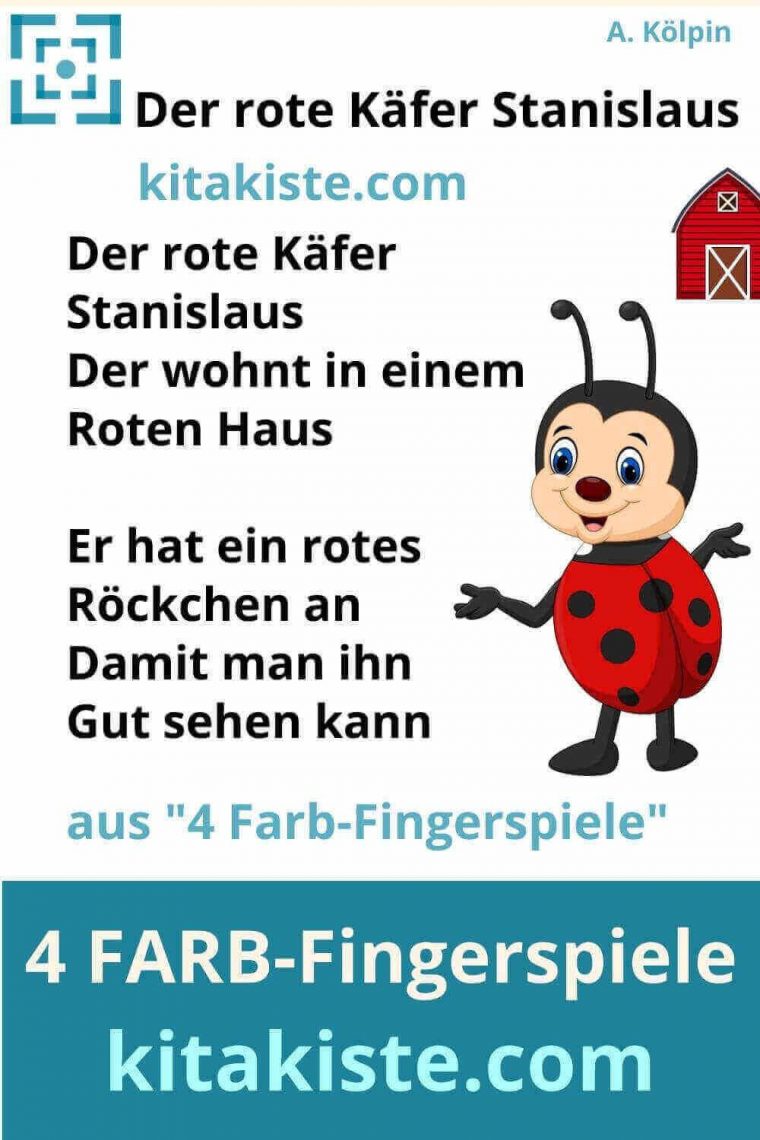 "Der Rote Käfer Stanislaus" Farb-Fingerspiel Kita / U3 In 2021 dedans Projekt Farbein In Der Krippe