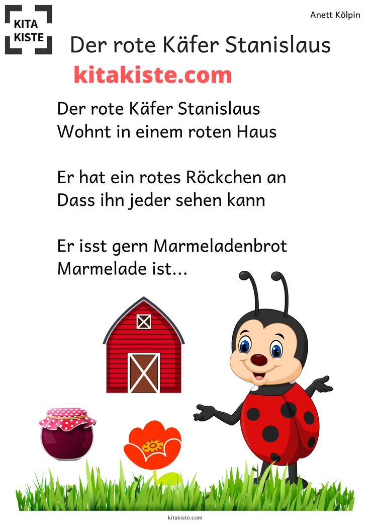 "Der Rote Käfer Stanislaus" – Fingerspiel | Gedichte Für Kinder pour Projekt Farbein In Der Krippe