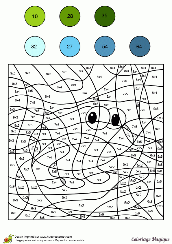 Dessin À Colorier Magique Multiplication, Une Grenouille à Coloriage Magique Table 7