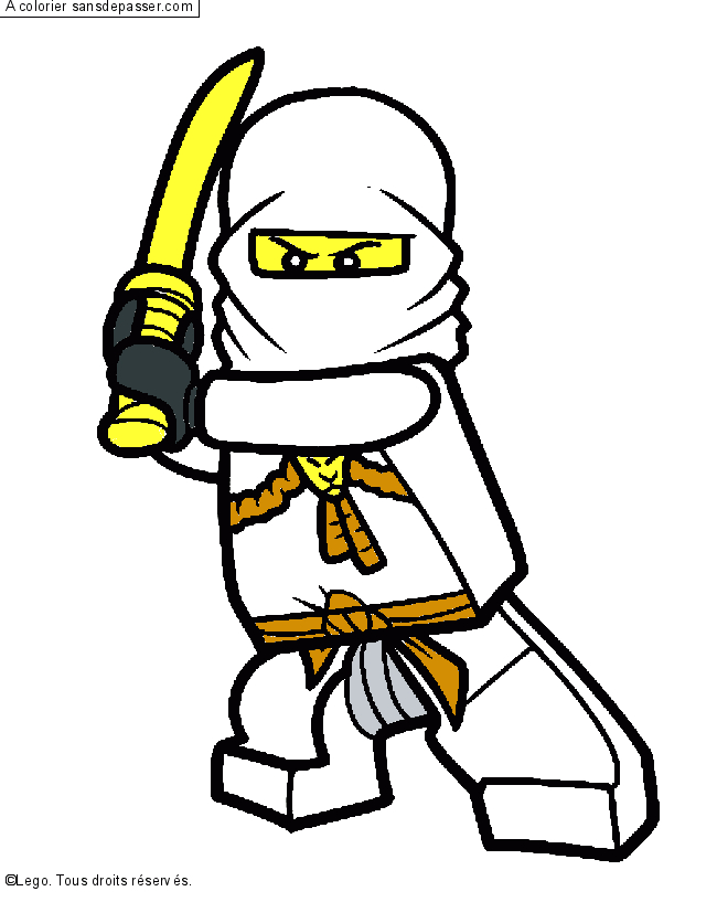 Dessin Colorié : Zane – Ninjago Par Un Invité – Sans Dépasser à Ninjago Coloriage En Ligne