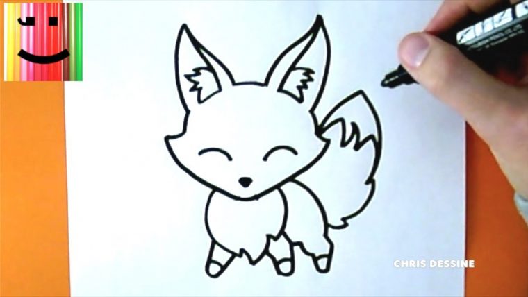 Dessin Facile – Comment Dessiner Un Renard Kawaii – Chris Dessine – concernant Dessin A Colorier Facile A Faire