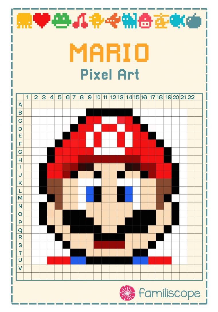 Dessin Pixel Art Mario A Imprimer encequiconcerne Modele A Imprimer Pixel