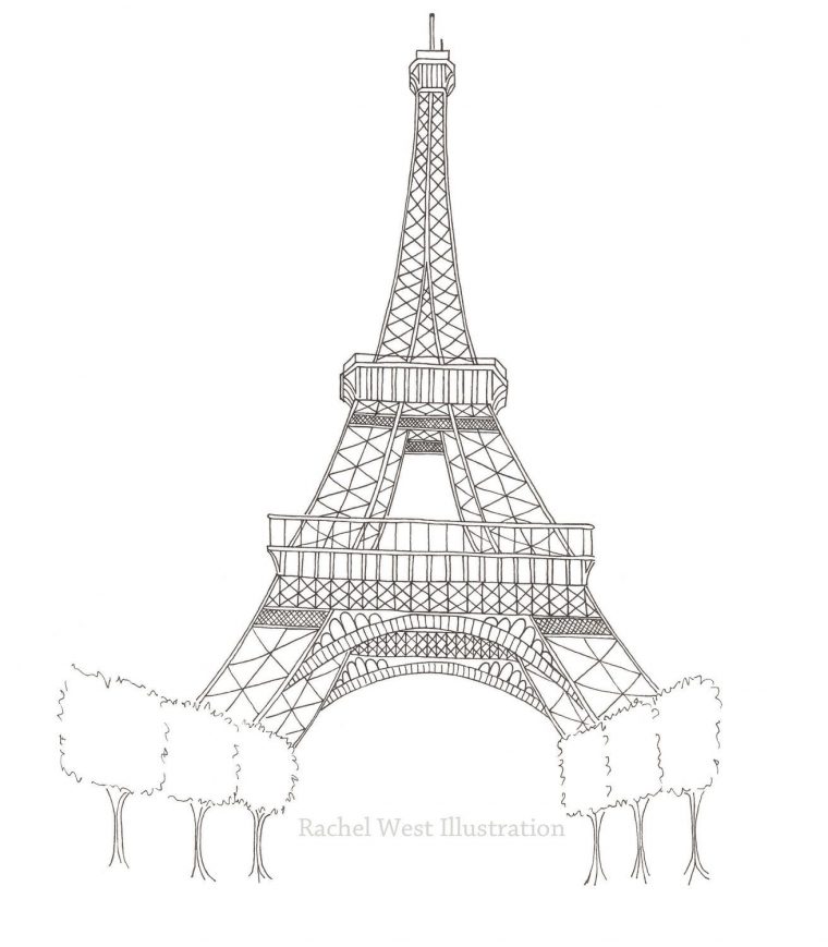 Eiffel Tower Drawing Easy | Eiffel Tower, Eiffel Tower Drawing Easy pour Dessin A Colorier Facile Tour Eiffel