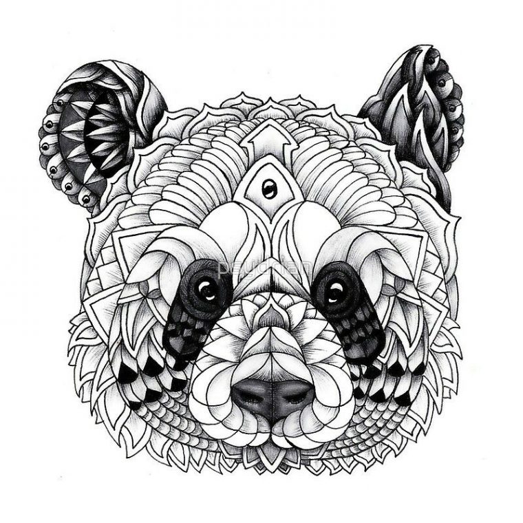 Épinglé Par Betti Háber Sur Art | Coloriage Panda, Coloriage Mandala à Coloriage Mandala Animaux Facile