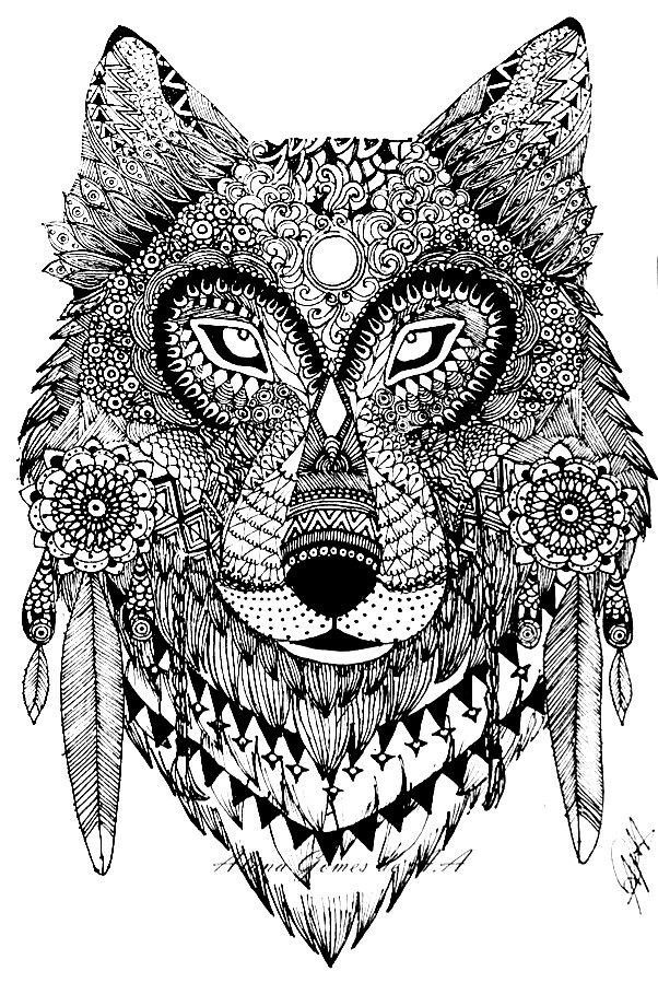 Épinglé Par Michele Quirant Sur Animaux | Dessin Crayon De Couleur dedans Coloriage Mandala Loup