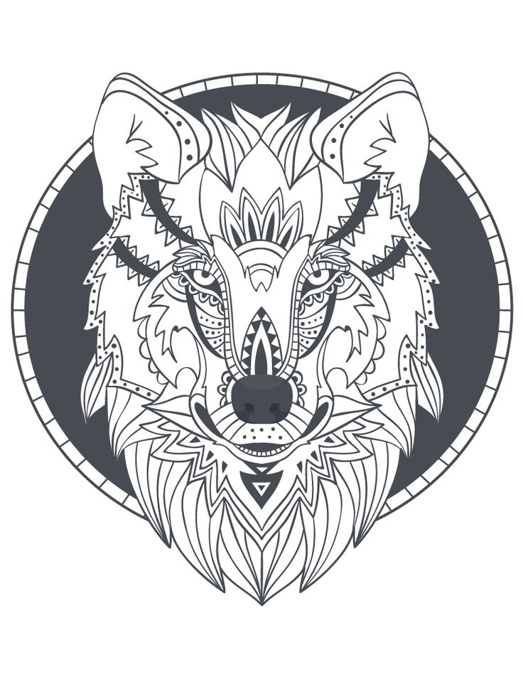 Épinglé Sur Coloriage D'Animaux – Animal Adult Coloring Page à Coloriage Mandala Loup