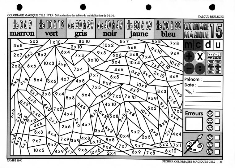 Épinglé Sur Français concernant Coloriage Magique Division Cm1