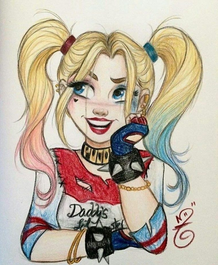 Épinglé Sur Harley Quinn pour Dessin A Colorier Facile Queen