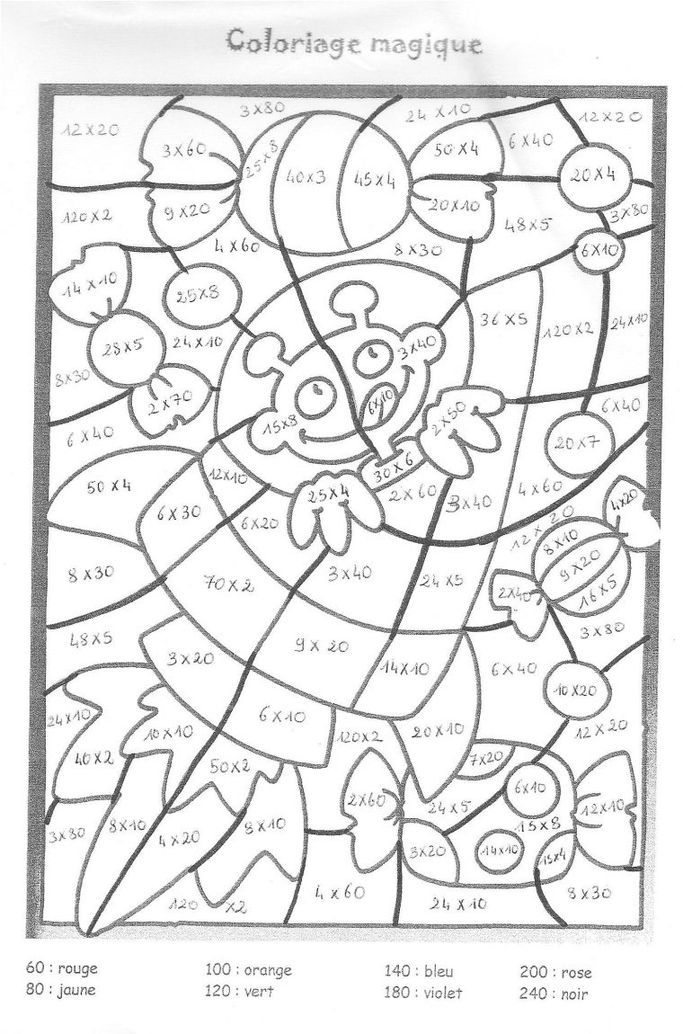 Exercice Table De Multiplication 2 3 4 5 6 Coloriage | Coloriage dedans Coloriage Magique 5-6 Ans