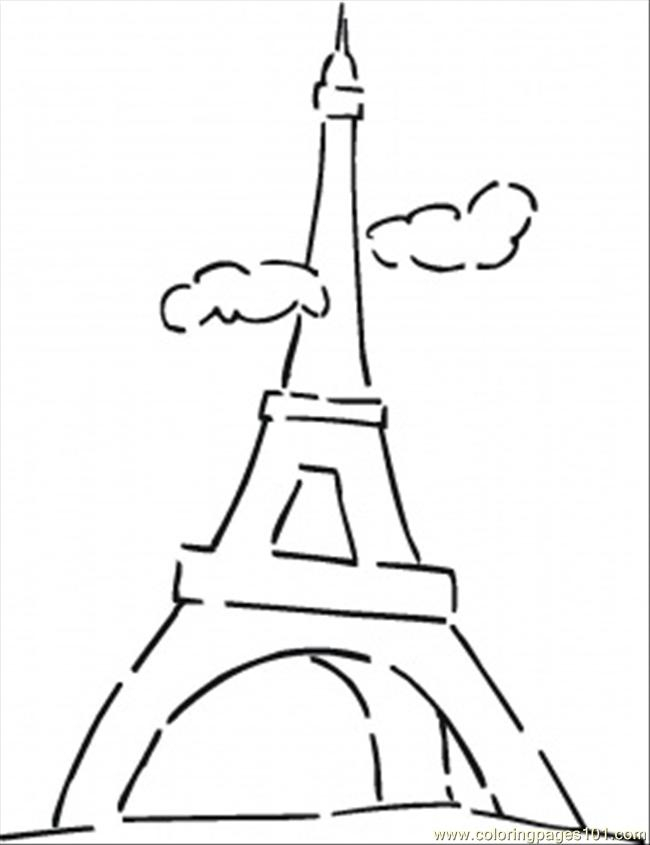 Famous Eiffel Tower Coloring Page For Kids – Free France Printable encequiconcerne Dessin A Colorier Facile Tour Eiffel
