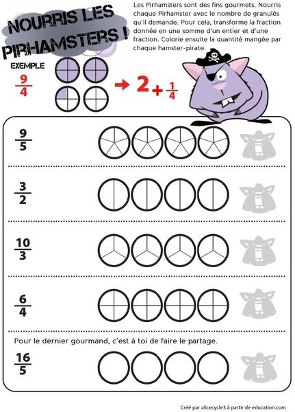 Fractions | Ma Maitresse De Cm1-Cm2 à Coloriage Magique Fractions 5Ème