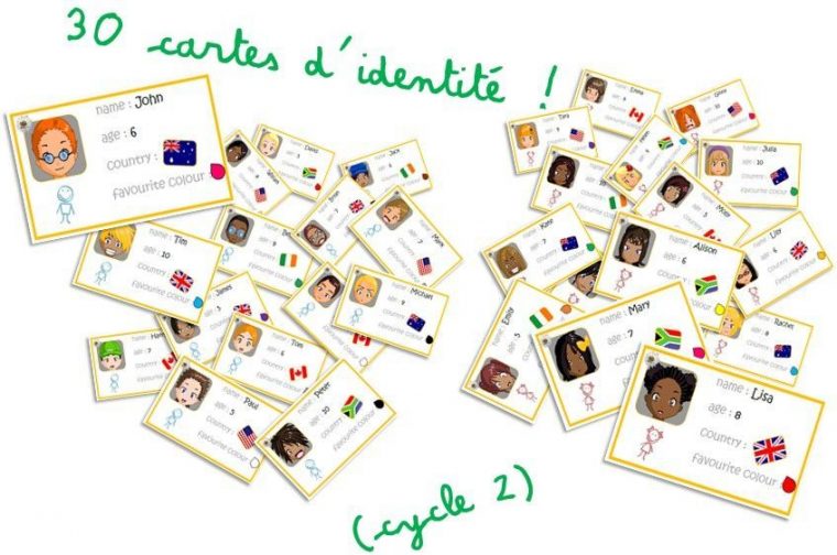 Jeux Autour Des Cartes D'Identité ! | Anglais Ce1, Apprendre L'Anglais intérieur Rituel En Anglais Cm2