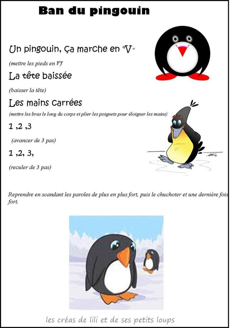 Le Ban Du Pingouin Contine À Mimer | Comptine Hiver, Comptines, Pingouin concernant Fleenso /Chansons Sur L'Hiver