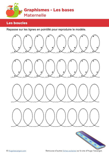 Les Bases Du Graphisme, Les Boucles Niveau 2 intérieur Hugo L'Escargot Exercice