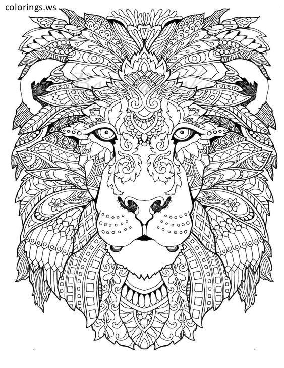 Lion Mandala Drawing Adults Coloring Page, Adults Coloring Pages, Free avec Coloriage Mandala Lion