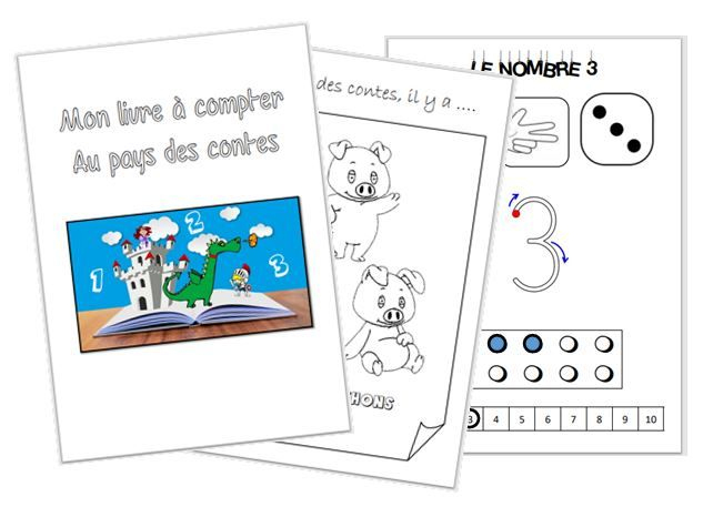 Livre À Compter Sur Le Thème Des Contes | Livre, Conte, Thème tout Coloriage Maternelle Pdf 3 À Imprimer