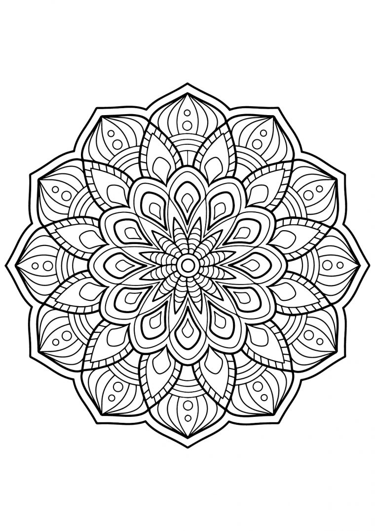 Mandala Complexe Livre Gratuit 3 – Coloriage Mandalas – Coloriages Pour à Coloriage Krokmou Mandala