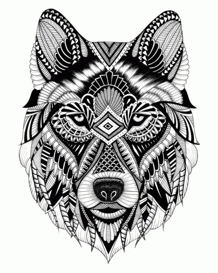 Mandala De Loup : Images Of A Wonderful Drawings Works | Loup Dessin destiné Coloriage Mandala Loup