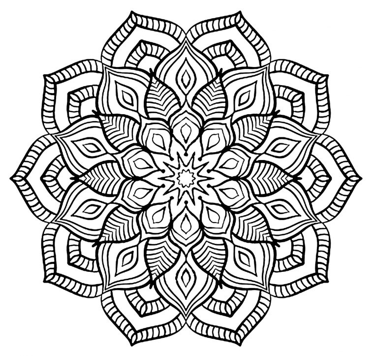 Mandala Grosse Fleur – Coloriage Mandalas – Coloriages Pour Enfants à Coloriage Kangourou Mandala