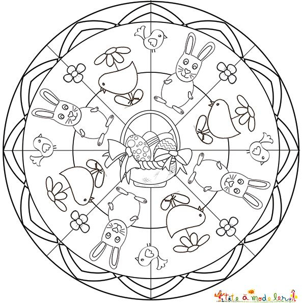 Mandala Lapin, Coloriage Mandala, Mandala serapportantà Coloriage Mandala Hello Kitty