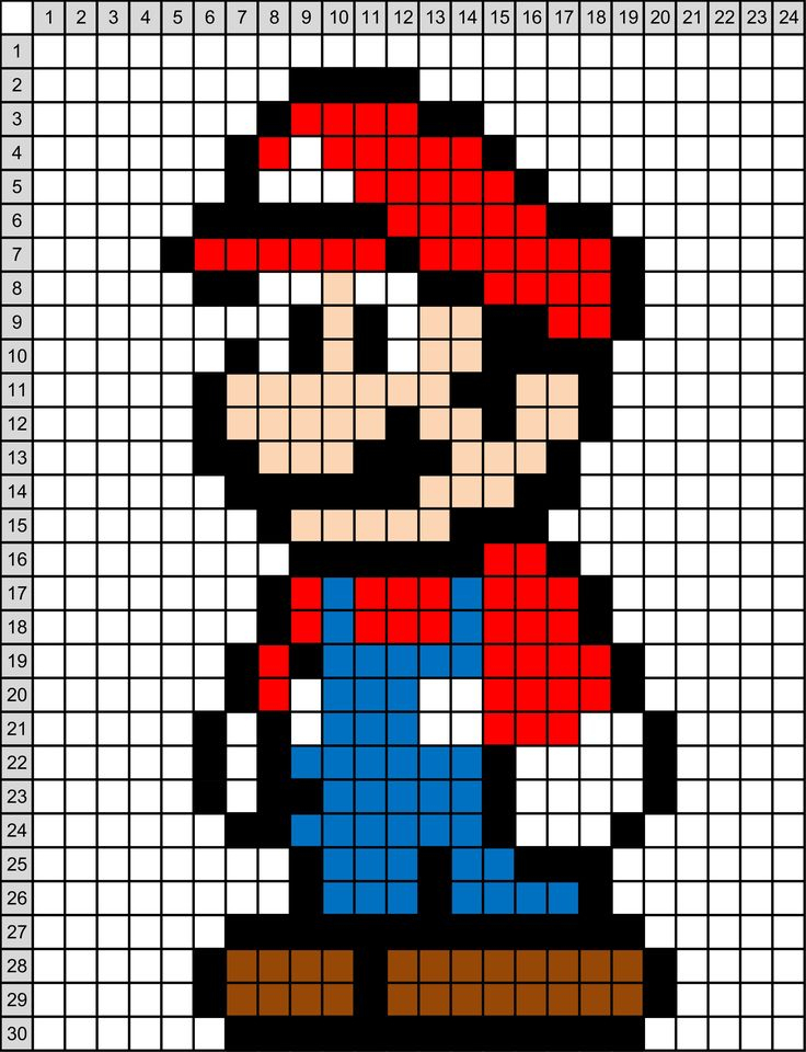 Mario Bros | Pixel Art À Imprimer, Pixel Art Mario, Pixel Art Jeu Vidéo tout Modele A Imprimer Pixel