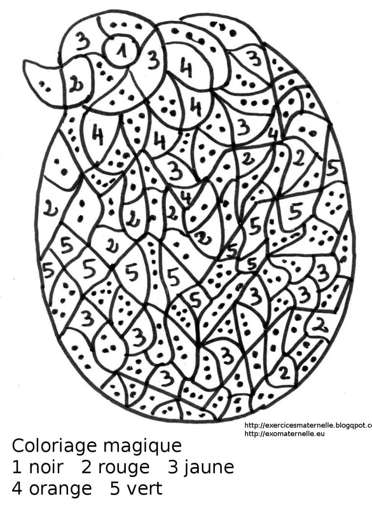 Maternelle: Coloriage Magique Maternelle, Oeuf De Pâques Avec Poussin avec Activité De Coloriage En Ligne