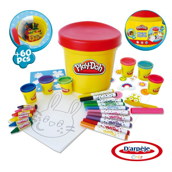 Maxi Pot Créatif Play-Doh : 60 Pièces – Jeux Et Jouets Play-Doh encequiconcerne Coloriage Magique 60 À 79