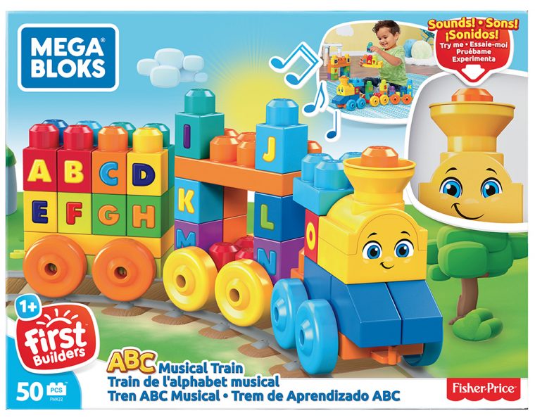 Mega Bloks – Train Alphabet Musical 50 Pièces – Construction / Mega à Tom Le Train Apprendre L&#039;Alphabet